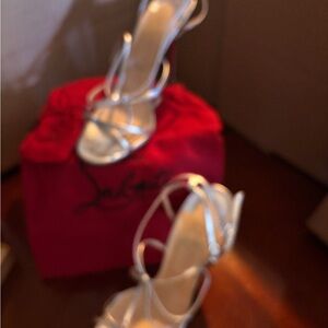 Christian Louboutin Silver Strappy Heels